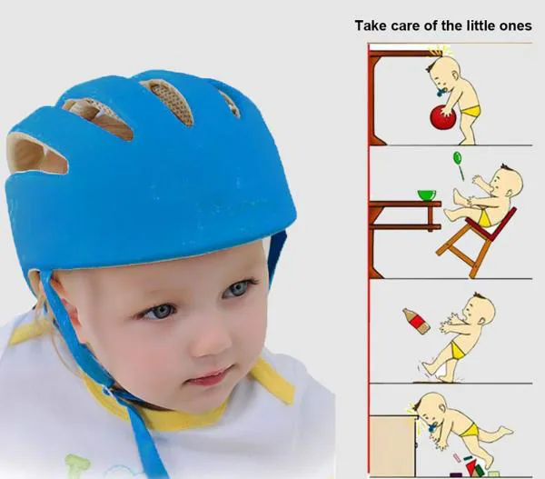 DearJoy Blue Baby Safety Helmet With Corner Guard (6 M Plus) 43.43x17
