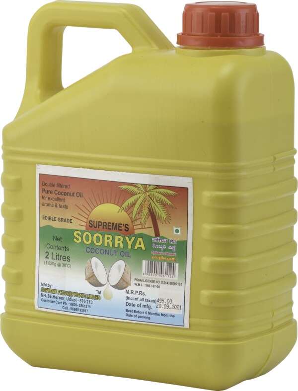 SOORRYA COCONUT OIL 2 LTR CAN JioMart