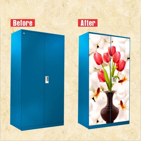 WallWear Almirah Stickers Self Adhesive Almirah Door Sticker