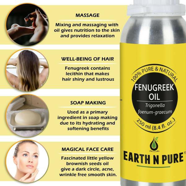 Earth N Pure Fenugreek Essential Oil ( Methi Seed Oil) 250 ML 100