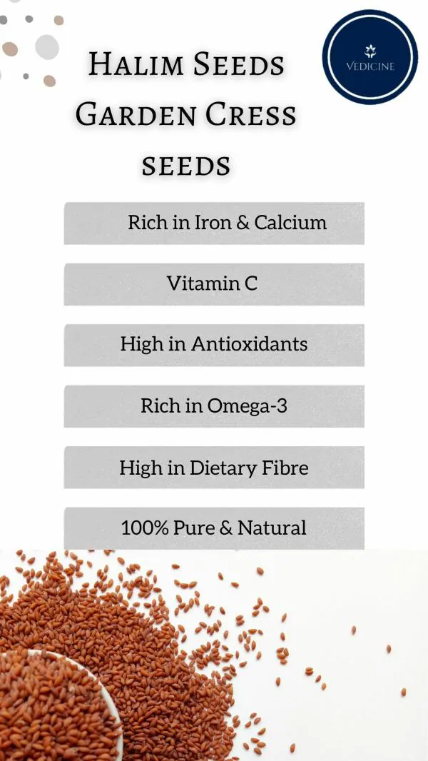VEDICINE Halim Haleem ( Aliv / Gardencress) Seeds for weight Loss