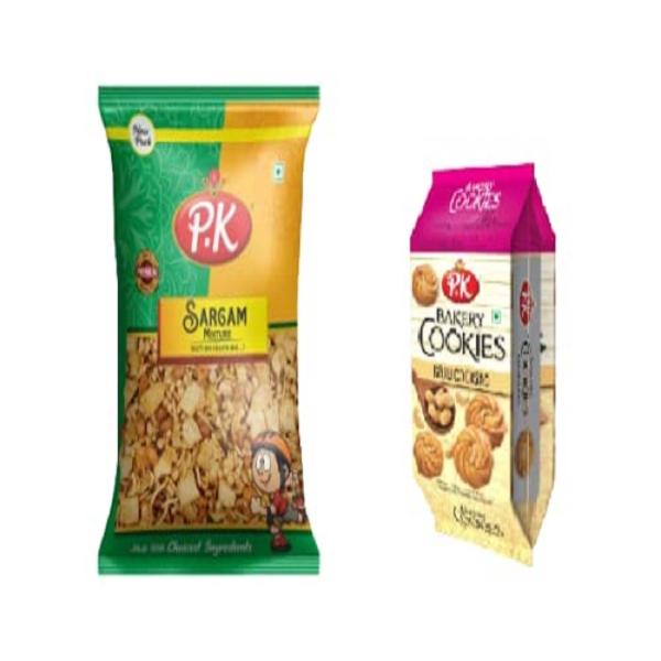 P.K Sargam Mixture Cornflakes Namkeen/Dalmot (1 Kg) With Free kaju