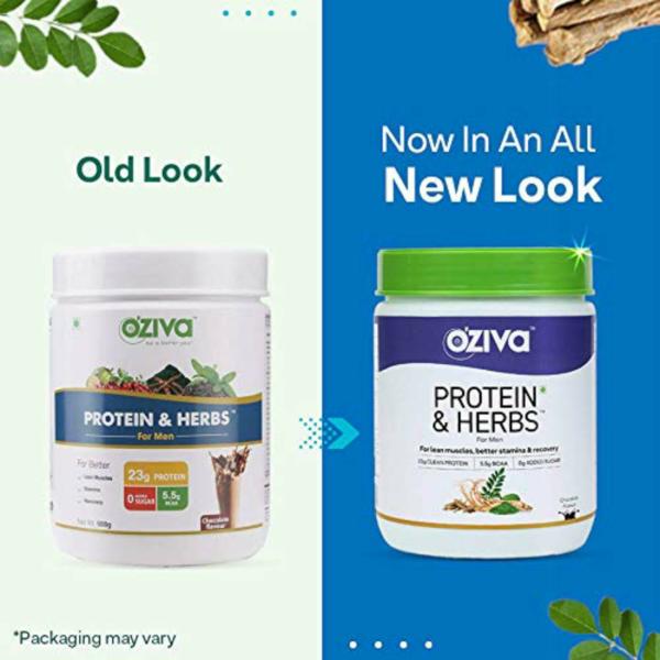 OZiva Protein & Herbs Whey Protein for Men For Muscle Building and