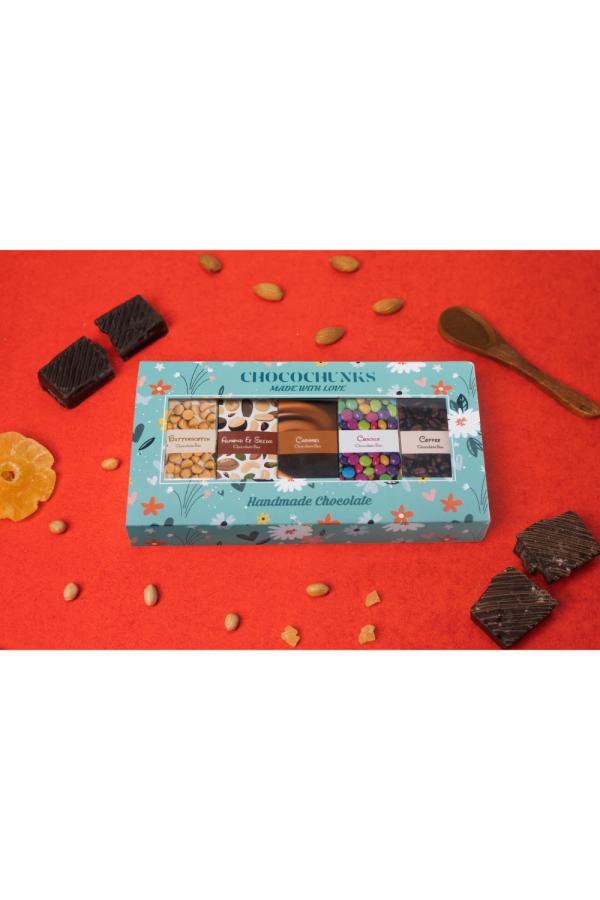 ChocoChunks Handmade Chocolate Gift Pack 5 Assorted Chocolate Bars
