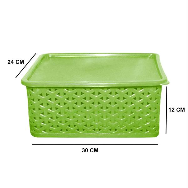 Kuber Industries Multi Plastic Multipurpose Solitaire Storage Basket With Lid ( 3) JioMart