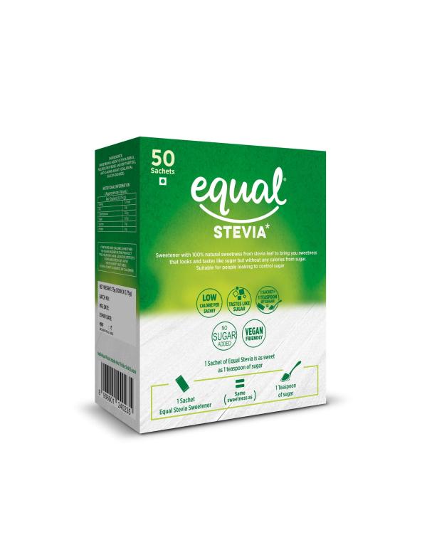 Equal Stevia Natural Sweetener, Sugar Free, 50 Sachet JioMart