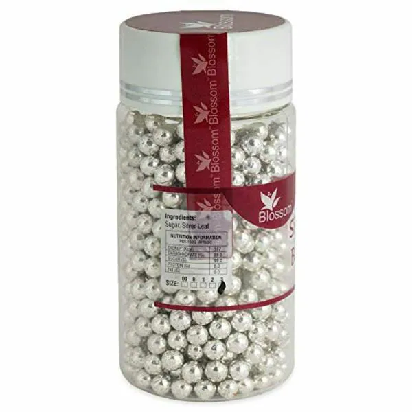 BLOSSOM Edible Silver Balls Sprinkles for Cake Decoration (Size 3) 250