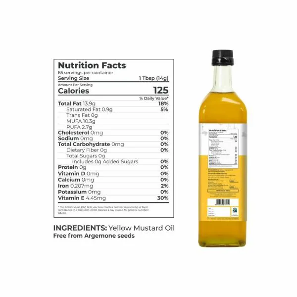 Wood Pressed Yellow Mustard Oil 1 L glass bottle JioMart
