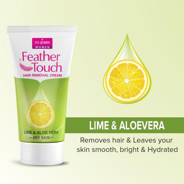 VI-JOHN Women Feather Touch Lime & Aloevera, Sandal & Aloevera,Aloevera &  Cucumber,Haldi & Chandan and Honey & Saffron Hair Removal Cream 40g Each  -Pack of 5 - JioMart