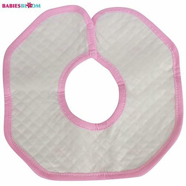Babies Bloom Round Cotton Saliva Baby Bib Pink & White JioMart