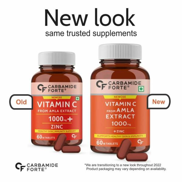 Carbamide Forte Natural Vitamin C Amla Extract 1000 Mg with Zinc 60
