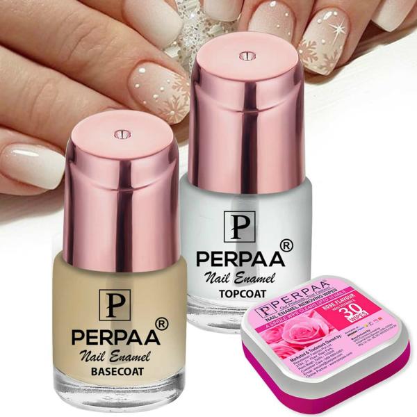 Perpaa Base Coat, Top Coat Base Coat And Top Coat Nail Gel (Pack Of 2