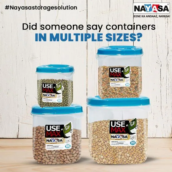 NAYASA Use Max Airtight Cointainer 2000 ml, 1500 ml, 1000 ml, 550 ml