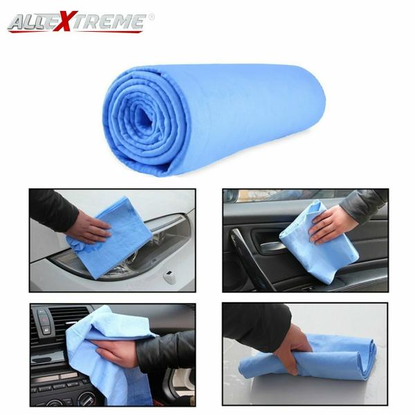 Blue, 17 x 13 inches 6 Packs Car Wash Chamois Towel【Upgraded version】Premium Synthetic Shammy Towel【Come with storage tube】 Learja Faster Drying No Lint No Streak 