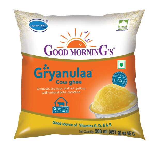 GOOD MORNING'S Gryanulaa Cow Ghee 500ml Pouch, Danedaar Ghee WithAroma JioMart