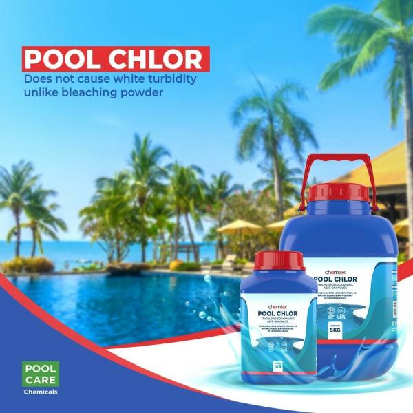 Chemtex Pool Chlor Chlorine granules for pool TCCA 90 Removes