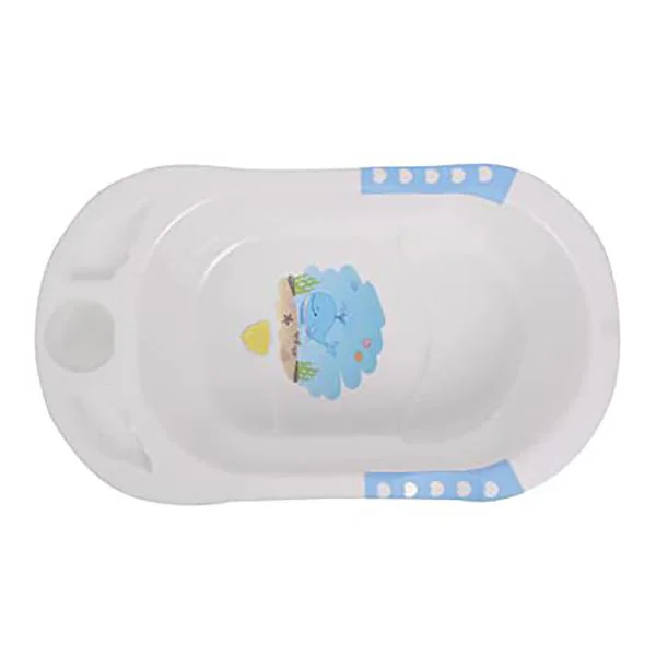 My NewBorn Baby Bath tub with drain plug, Ergonomic and spacious (Blue