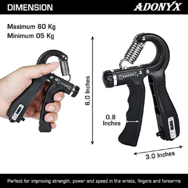 Adjustable Hand Grip with Counter, Black JioMart