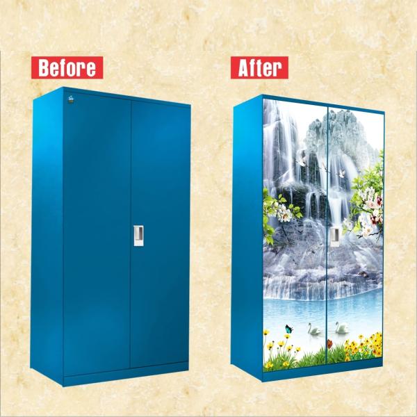 WallWear Almirah Stickers Self Adhesive Almirah Door Sticker