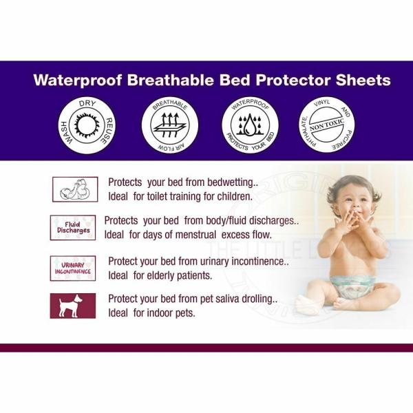THE LITTLE LOOKERS Skin Coloured Medium Waterproof Bed Protector for