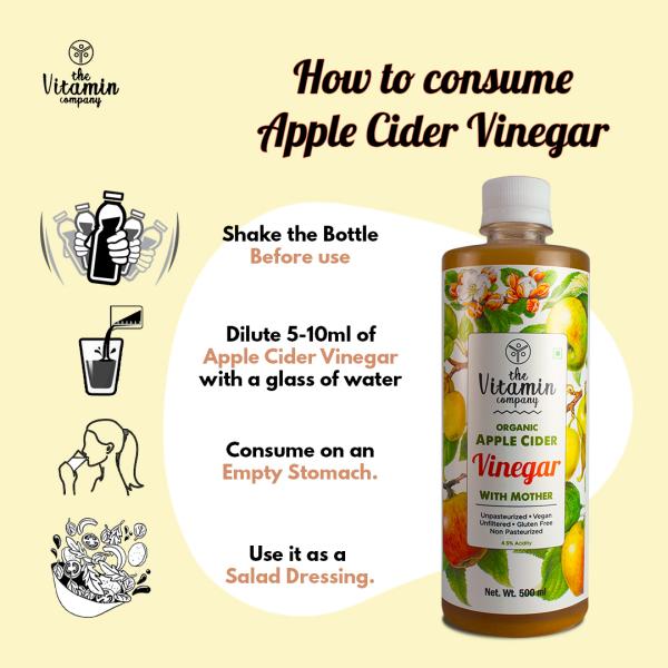 The Vitamin Company Apple Cider Vinegar with Mother Liquid Bottle 500 Ml  Bottle - JioMart