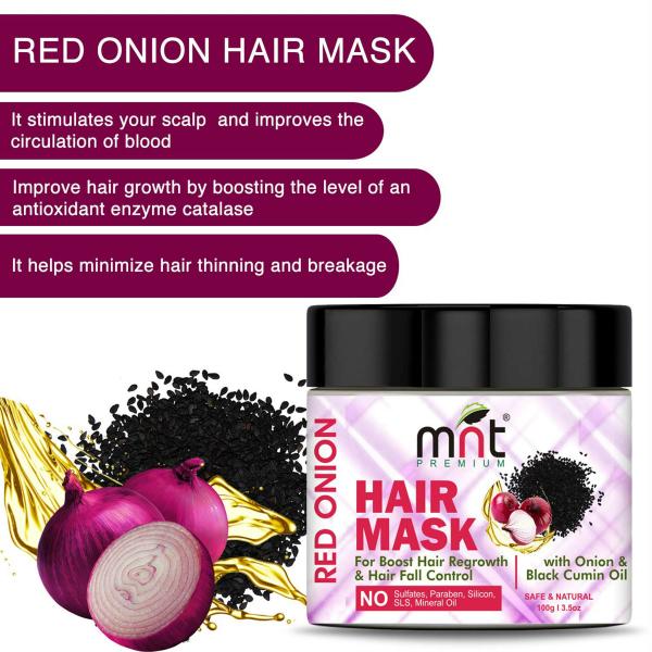 MNT Red Onion Hair Mask With Onion & Black Cumin Oil For Hair Fall