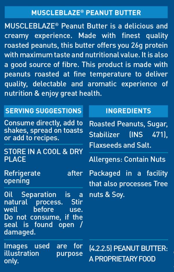 Muscleblaze Peanut Butter with Added Omega, Creamy, 1 kg JioMart