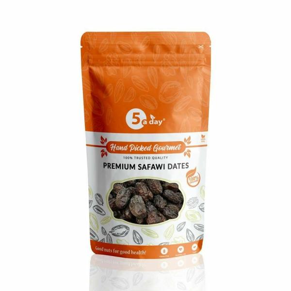 5 A Day Premium Safawi Dates, No Sugar Coating, 500 GMS Healthy