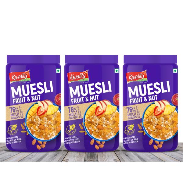 Kwality Muesli Fruit n Nut 1kg Jar Pack of 3 JioMart