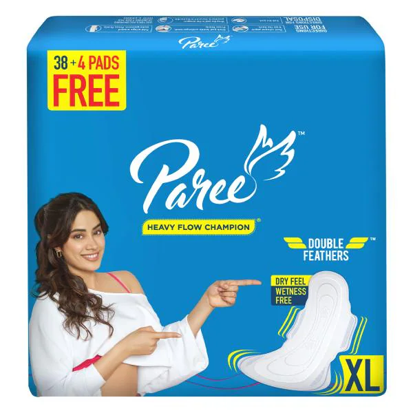 Paree Dry Feel XL Sanitary Pads for Women with Leakage Protection and