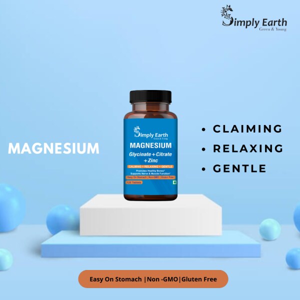 Simply earth Magnesium Magnesium Glycinate, Citrate, Oxide & added