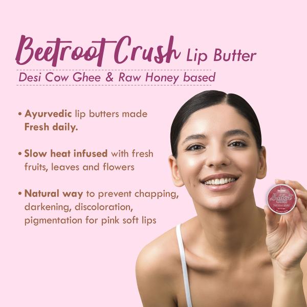 Nat Habit Beetroot Crush Lip Balm Fresh made of Ghee, Honey 10g JioMart