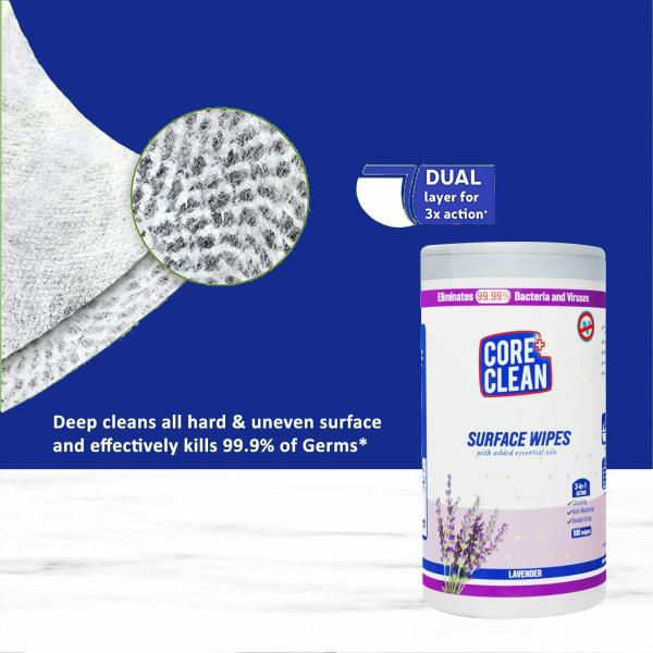 Core Clean Disinfecting Wipes Canister MultiSurface Cleaning Wipes For