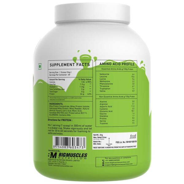 Bigmuscles Nutrition Frotein Hydrolyzed Whey Protein Isolate 2 Kg
