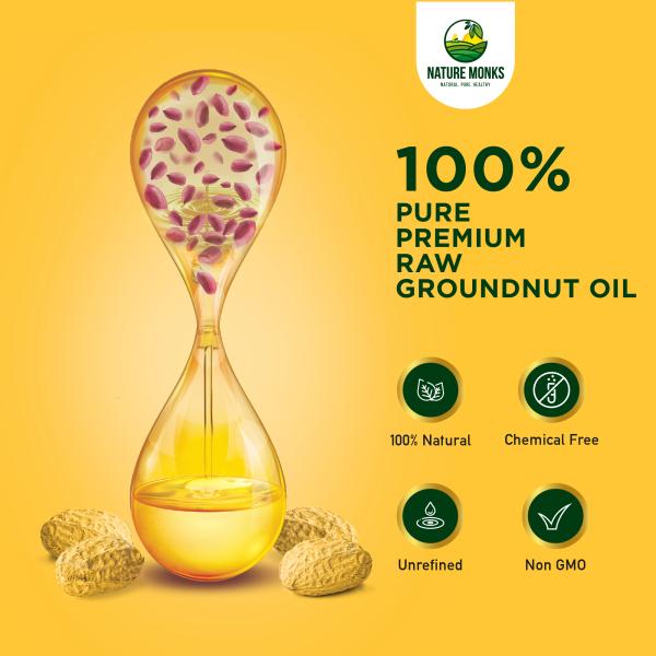 NATURE MONKS NATURAL. PURE. HEALTHY Cold pressed Groundnut Oil and Sunflower Oil Each 1L JioMart