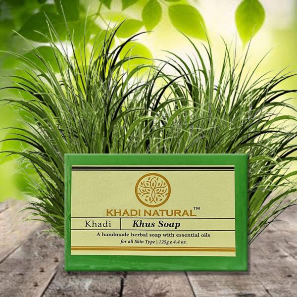 Khadi Natural Khus Handmade Bathing Soap For Cleanse & Soften The Skin