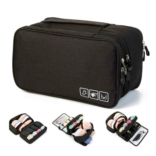 Shuang You Black Waterproof MultiFunctional Underwear Travel Organizer