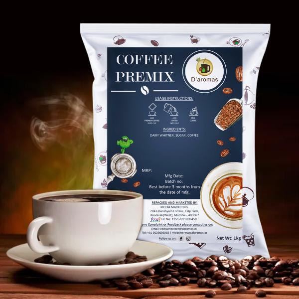 D'aromas Coffee & Elaichi (Cardamom) Tea Premix1kgx2 ,Instant Premix Powder, Ready to Drink