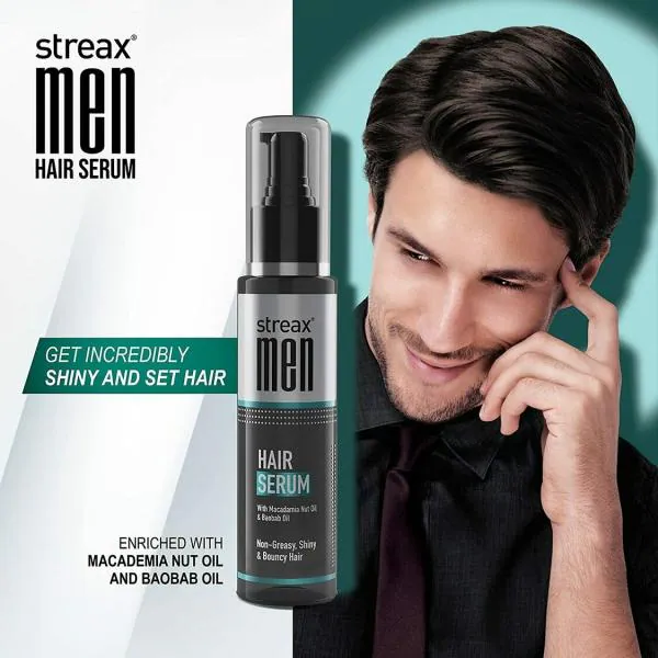 Streax Hair Serum for Men, 100ml | Enriched with Macadamia Nut Oil & Baobab  Oil | For Dull & Frizzy hair | Strengthens hair strands| Gives Instant  Shine & Smoothness - JioMart