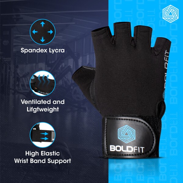 Boldfit Gym Gloves for Men with Wrist Support Accessories Gym Gloves