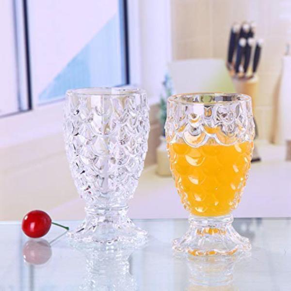 Cracker Transparent Glass Pineapple Water Glass Mug With Handle For Hot And Cold Drinks 180ml
