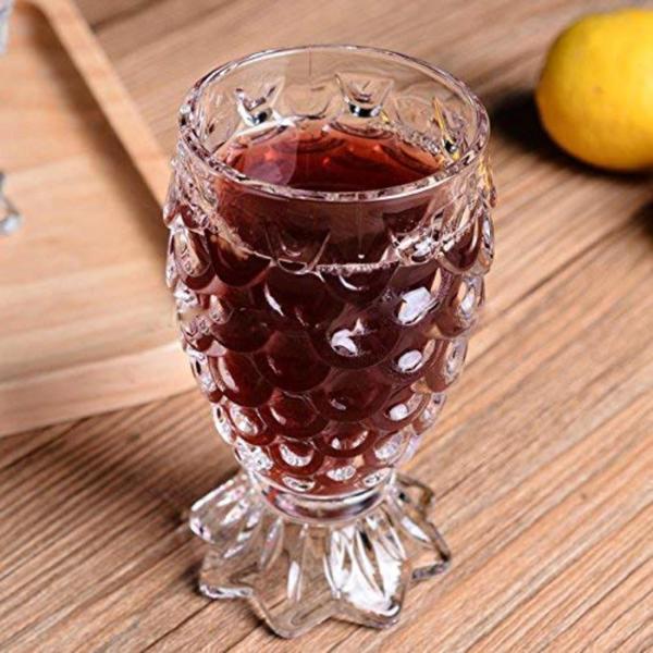 Cracker Transparent Glass Pineapple Water Glass Mug With Handle For Hot And Cold Drinks 180ml