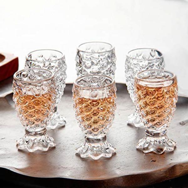 Cracker Transparent Glass Pineapple Water Glass Mug With Handle For Hot And Cold Drinks 180ml