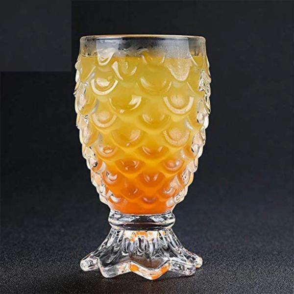 Cracker Transparent Glass Pineapple Water Glass Mug With Handle For Hot And Cold Drinks 180ml