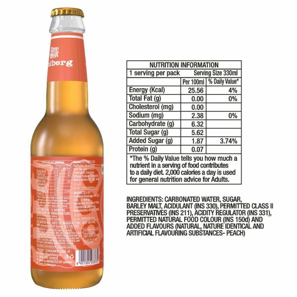 Coolberg Peach NonAlcoholic Beer 330ml Glass Bottle Pack of 12