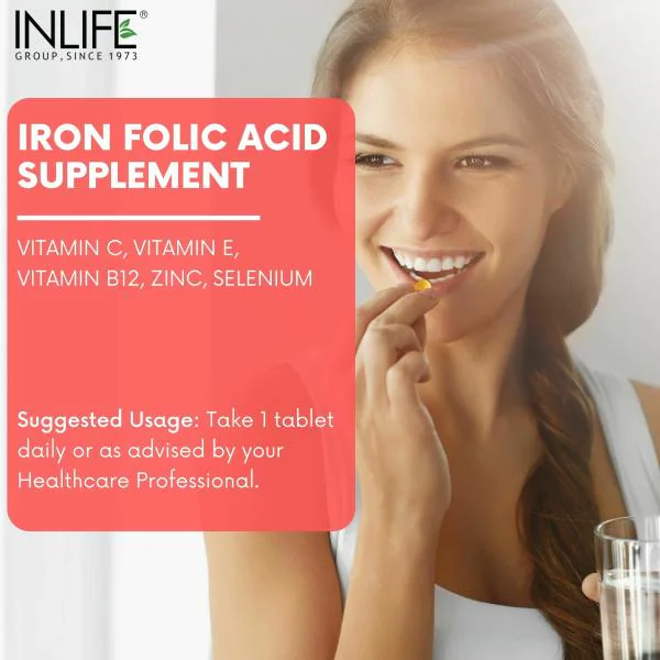 Inlife Iron Folic Acid Supplement 60 Tablets JioMart