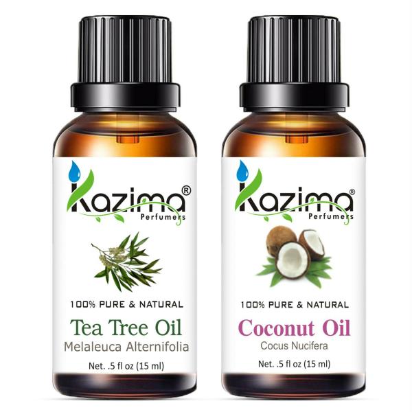 KAZIMA Tea Tree Oil And Coconut Oil Acne And Scars, Dandruff Control