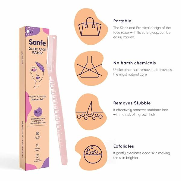 Sanfe Glide Face Razor For Facial Hair Removal For Women Pack of 1 JioMart