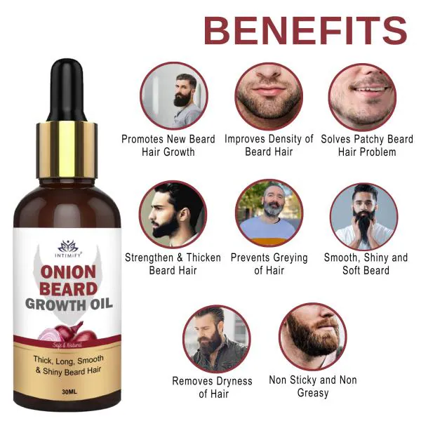 Intimify Onion Beard Growth Oil for Smooth, Shiny and Soft Beard & Thicken Beard  Hair - JioMart