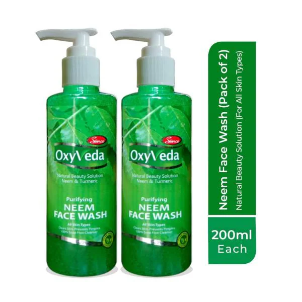Simco Oxyveda Neem Face Wash, Combo Pack of 2 Remove Skin Impurities